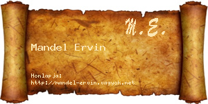 Mandel Ervin névjegykártya