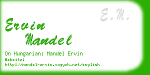 ervin mandel business card